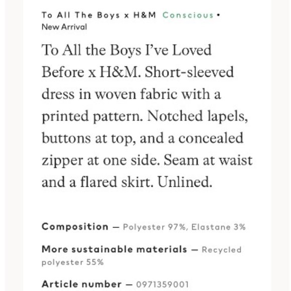 H&M x TO ALL THE BOYS Shirtdress - Picture 3 of 9